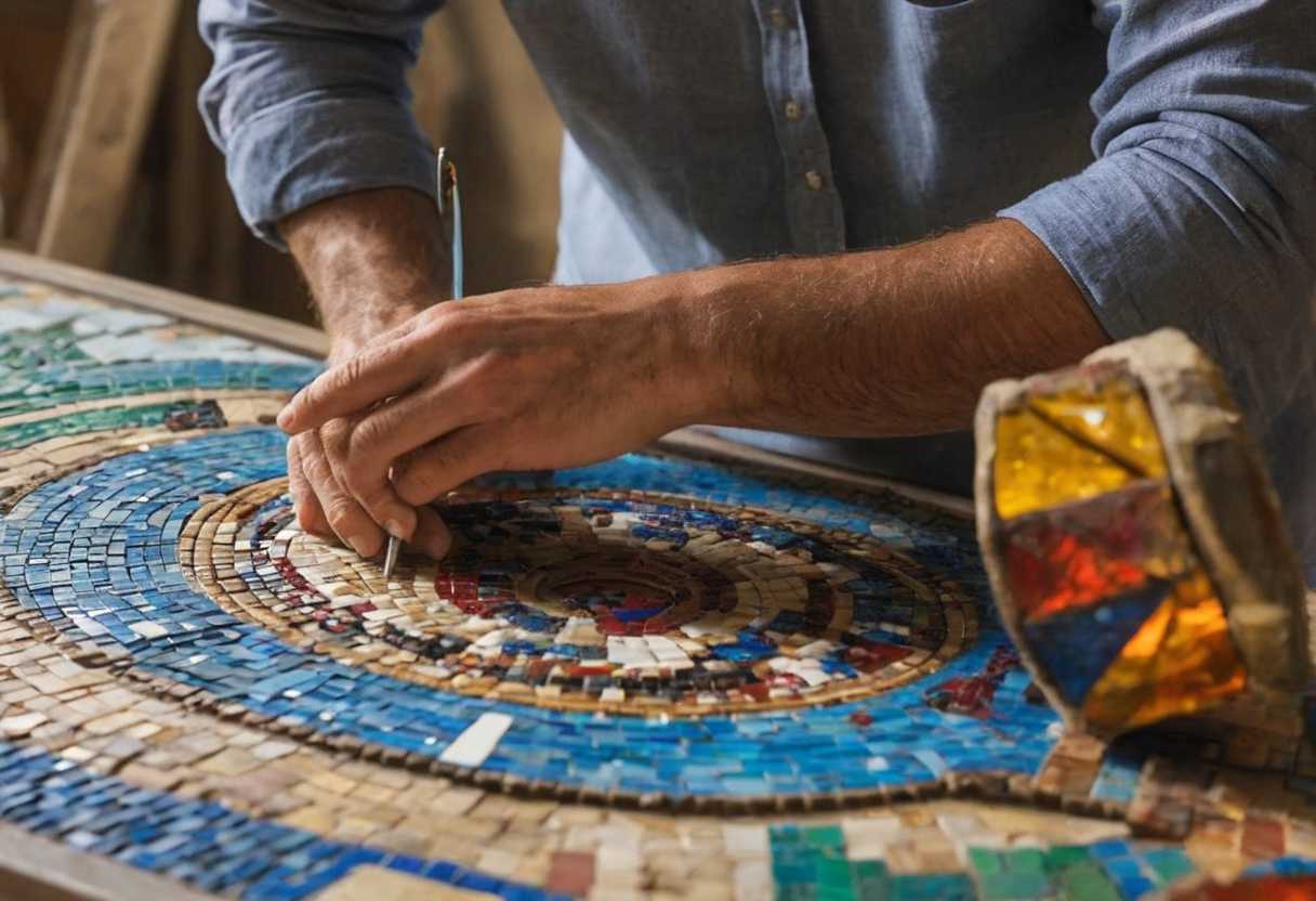 Davis Saroni, mosaïste à Athènes